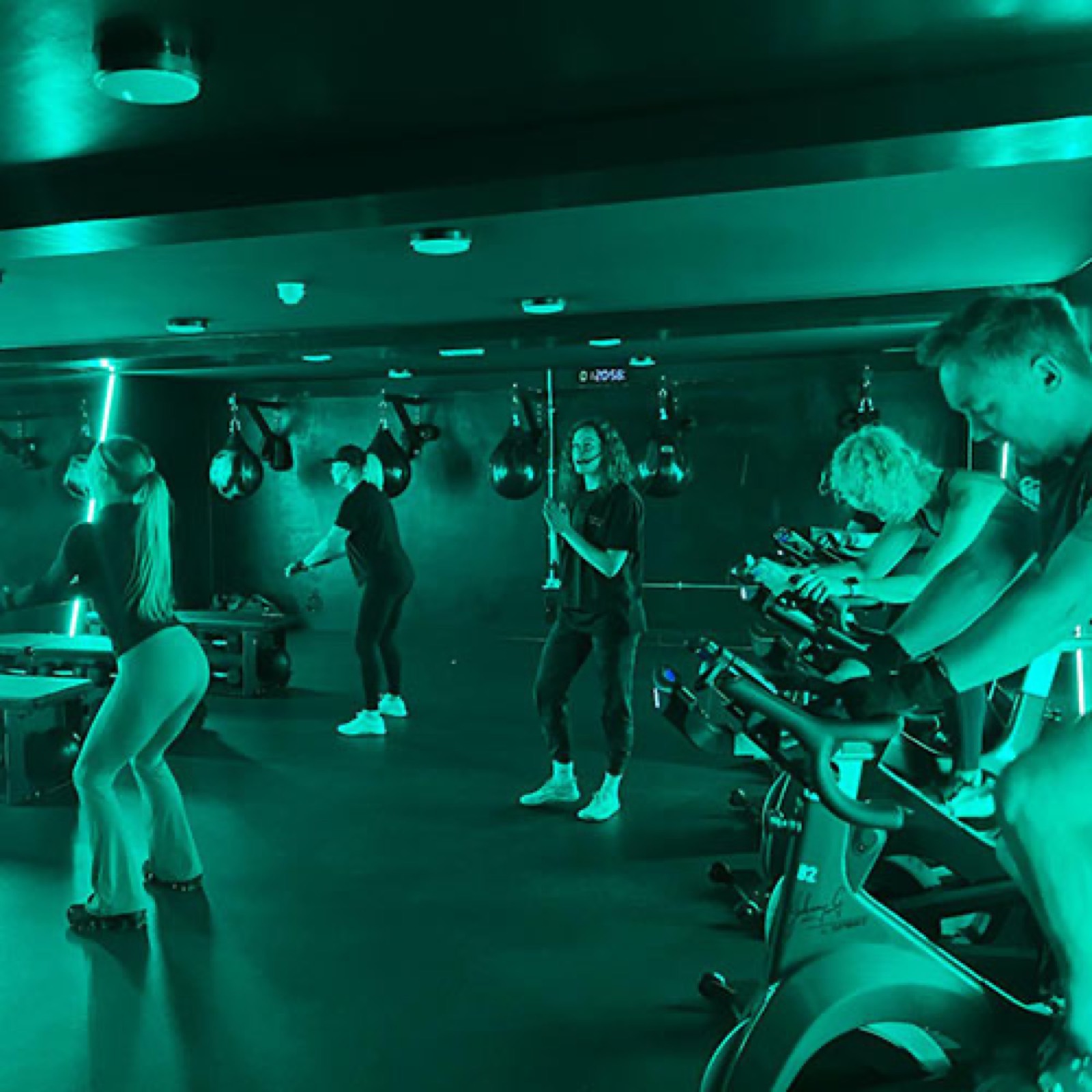 Coached class in the HIIT studio